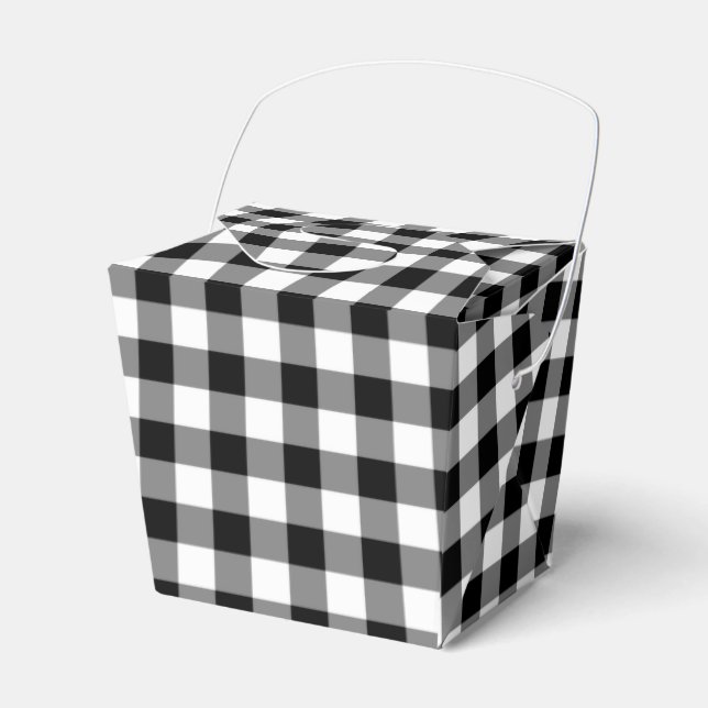 Klassisches Schwarz-Weiß-Gingham-Muster Geschenkschachtel (Vorderseite)