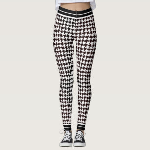 Klassisches Schwarz-Weiß-Hahnentrittmuster Leggings