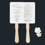 Klassisches Schwarz-Weiß-Hochzeitsprogramm Fächer<br><div class="desc">Dieses maßgeschneiderte Zeremoniell-Programm,  das sich mit unserer klassischen BnW-Hochzeitskollektion abstimmen lässt,  enthält einen umfangreichen Schriftzeichen-Kalligrafietext und einen klassischen Serif-Schriftart in Schwarz. Hintergrund- und Textfarben können an jedes Farbthema angepasst werden. Matching-Elemente verfügbar.</div>