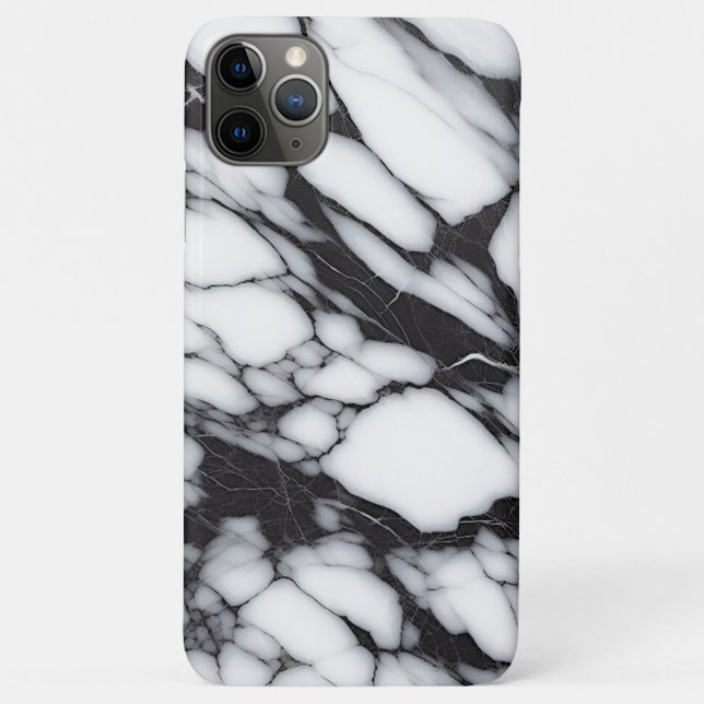Klassisches Schwarz-Weiß-Marmor-Muster Case-Mate iPhone Hülle (Rückseite)