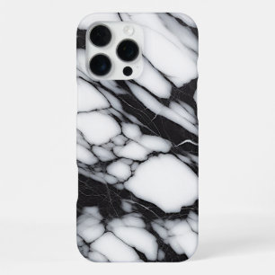 Klassisches Schwarz-Weiß-Marmorplattenmuster iPhone 16 Pro Max Hülle