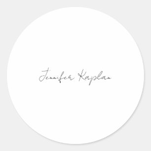 Klassisches Schwarz-Weiß-Minimalist-Professional Runder Aufkleber