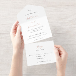 Klassisches Schwarz-Weiß-Monogramm Elegante Hochze All-in-One-Einladung