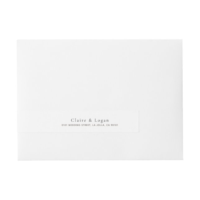 Klassisches Schwarz-Weiß-Monogramm-Wraparound-Etik Rundum-Adressaufkleber (Vorderseite)