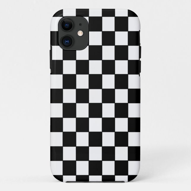 Klassisches Schwarz-Weiß-Muster Case-Mate iPhone Hülle (Rückseite)