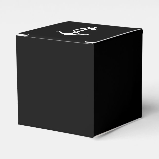 Klassisches Schwarz-Weiß-Nautikdesign Geschenkschachtel (Vorderseite)