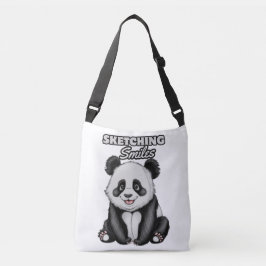 Klassisches Schwarz-Weiß-Panda Tragetaschen Mit Langen Trägern