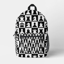 Klassisches Schwarz-Weiß-Schachbrettmuster Bedruckter Rucksack