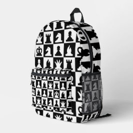 Klassisches Schwarz-Weiß-Schachbrettmuster Bedruckter Rucksack