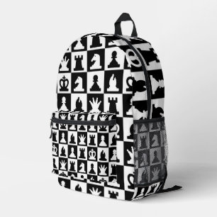 Klassisches Schwarz-Weiß-Schachbrettmuster Bedruckter Rucksack