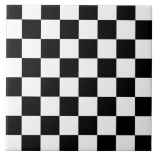 Klassisches Schwarz-Weiß-Schachbrettmuster Fliese