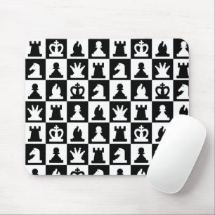Klassisches Schwarz-Weiß-Schachbrettmuster Mousepad