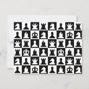 Klassisches Schwarz-Weiß-Schachbrettmuster Postkarte