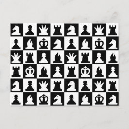 Klassisches Schwarz-Weiß-Schachbrettmuster Postkarte