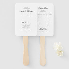 Klassisches Schwarz-Weiß-Script-Hochzeitsprogramm Fächer