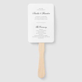 Klassisches Schwarz-Weiß-Script-Hochzeitsprogramm Fächer