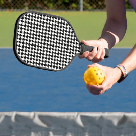 Klassisches Schwarzes Hahnentrittmuster Pickleball Schläger