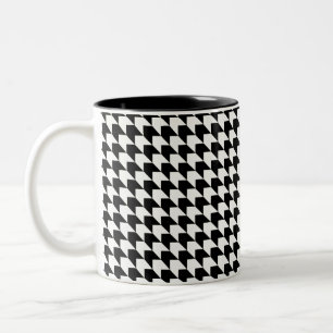 Klassisches Schwarzes Hahnentrittmuster Zweifarbige Tasse