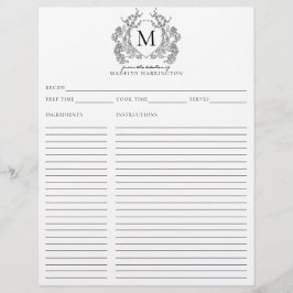 Klassisches Schwarzes Wappen Monogramm Rezept