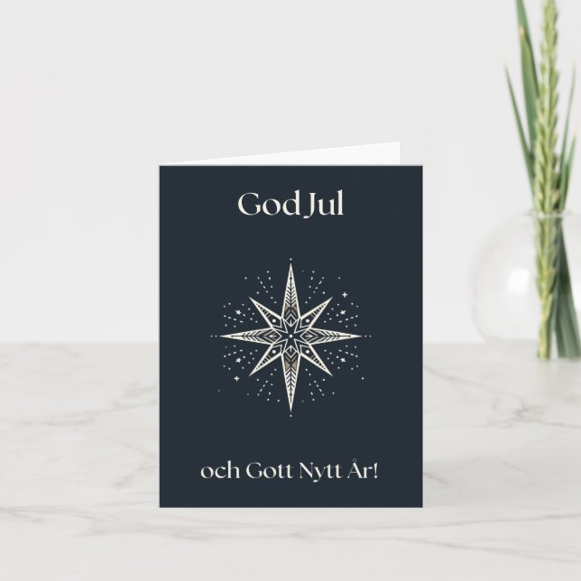 Klassisches schwedisches Weihnachtsfest Karte (Vorderseite)