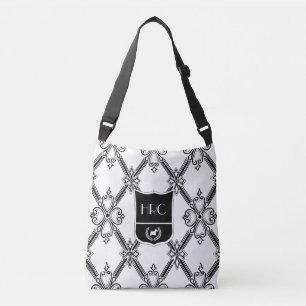 Klassisches Scottie-Monogramm personifizieren Tragetaschen Mit Langen Trägern