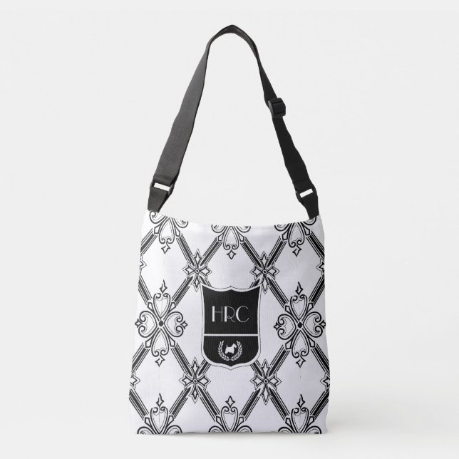 Klassisches Scottie-Monogramm personifizieren Tragetaschen Mit Langen Trägern (Vorderseite)