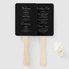 Klassisches Script Minimalistisch Black Wedding Pr Fächer