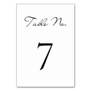 Klassisches Script Minimalistisch White Wedding Tischnummer