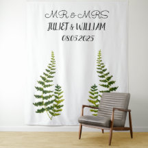 Klassisches Script Mr. & Mrs. Wedding Backdrop Ban