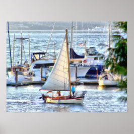 Klassisches Segelschiff in Port Hadlock Marina Poster