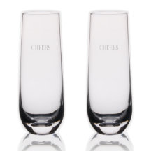 Klassisches Serif „Cheers“-Gravurglasdesign