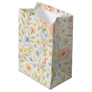 Klassisches Shabby-Chic-französisches Blumenkunstm Mittlere Geschenktüte