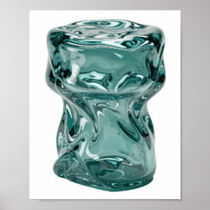Klassisches Silber ABSTRACT ART Design v2 Poster