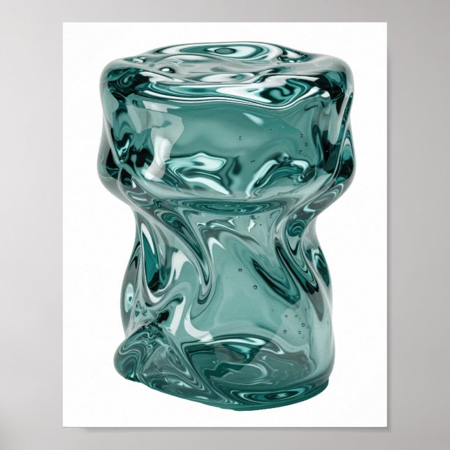 Klassisches Silber ABSTRACT ART Design v2 Poster (Vorne)