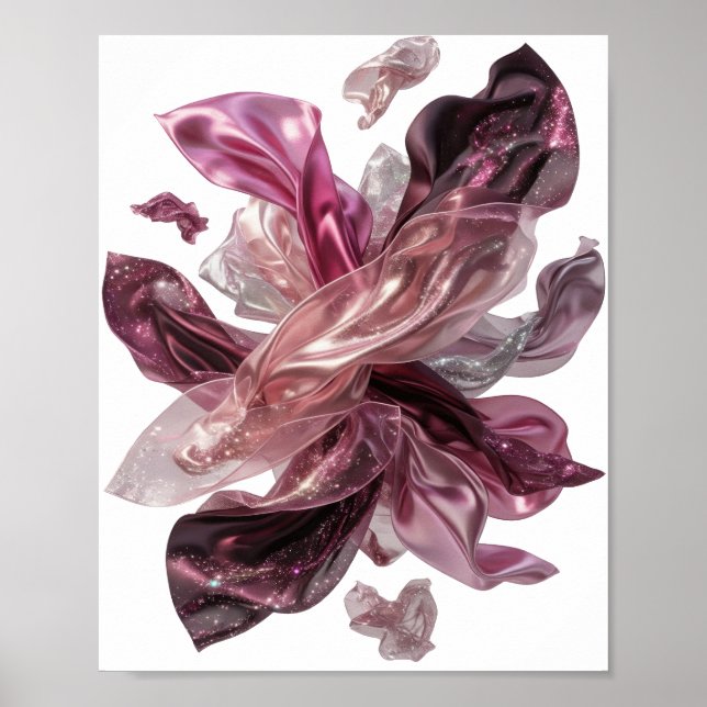 Klassisches Silber ABSTRACT ART Poster (Vorne)