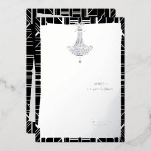 Klassisches SILVER Gatsby Flapper Brautparty Folieneinladung