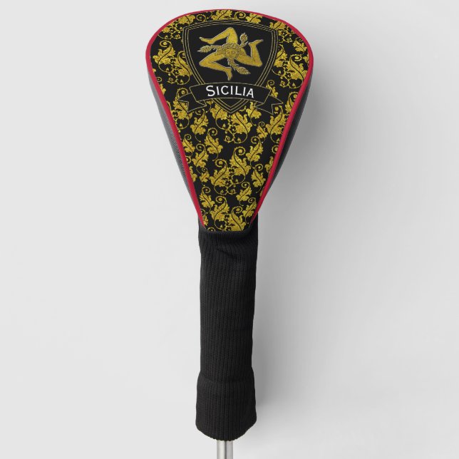 Klassisches sizilianisches Trinacria Golf Headcover (Vorderseite)