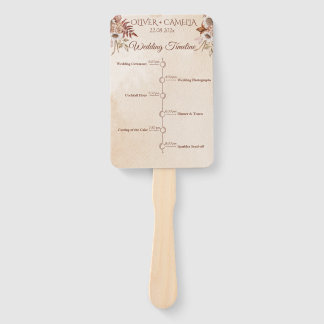 Klassisches Skript BOHO Hochzeitsprogramm und Zeit Fächer