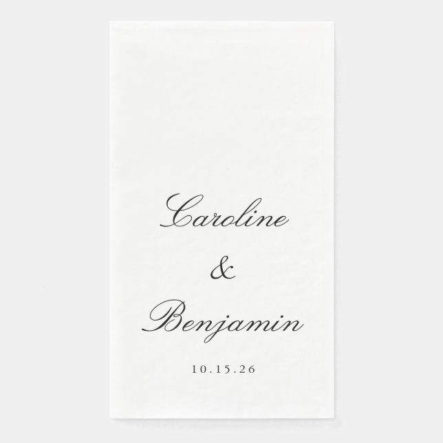 Klassisches Skript Elegant Wedding Individuelle Na Serviette (Vorderseite)