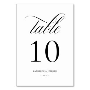 Klassisches Skript Elegant Wedding Tischnummer 10