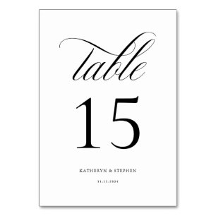 Klassisches Skript Elegant Wedding Tischnummer 15