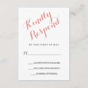 Klassisches Skript   Elegante Wedding RSVP Card