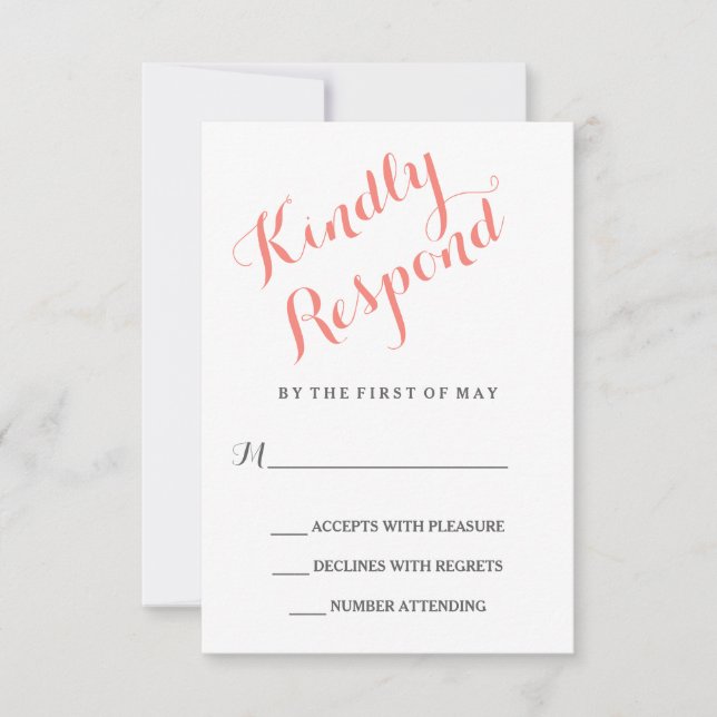Klassisches Skript | Elegante Wedding RSVP Card Karte (Vorderseite)