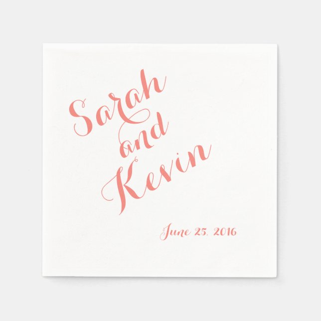 Klassisches Skript | Elegantes Hochzeitspapier Nap Serviette (Vorderseite)