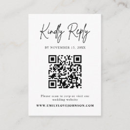 Klassisches Skript QR Code Hochzeit RSVP Begleitkarte