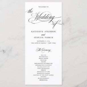 Klassisches Skripteleganten Hochzeitsfeierprogramm Programm