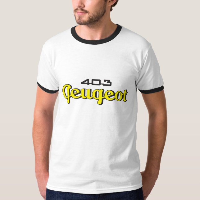Klassisches Skriptemblem Peugeots 403 T-Shirt (Vorderseite)