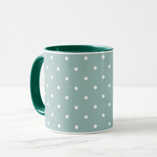 Klassisches Soft Sage Grün Weiße Punkte Minimalist Tasse