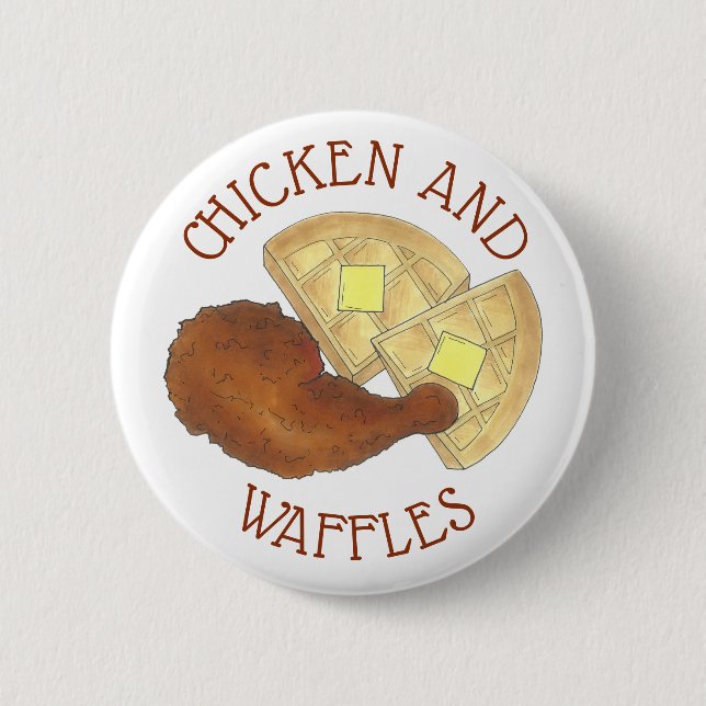 Klassisches Soul Frittiertes Hühnchen und WaffelDi Button (Vorderseite)