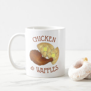 Klassisches Soul Frittiertes Hühnchen und WaffelDi Kaffeetasse